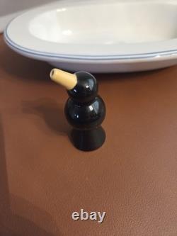 Black Pie Bird Set Terence Conran Design Royal Doulton Very Rare With Blue Trim