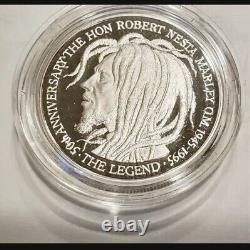 Bob Marley 1995 Royal Mint $50 Silver Proof Very RARE Jamaica Coin with COA