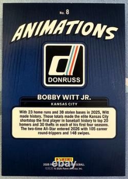 Bobby Witt Jr. 2026 Panini Donruss Baseball Animations Anime Very Rare Ssp #8