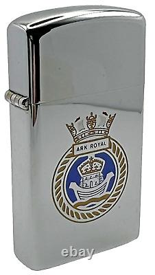 Brand New 1974 ZIPPO Lighter Slim Very Rare Obsolete HMS ARK ROYAL All Original