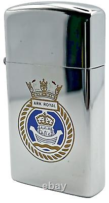 Brand New 1974 ZIPPO Lighter Slim Very Rare Obsolete HMS ARK ROYAL All Original