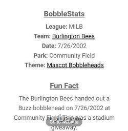 Burlington Iowa Bees BUZZ Bobble Head NO BOX VERY RARE