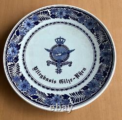 C. 1953 Very Rare Royal Netherlands Air Force Defts Blauw Ceramic Wall Plate