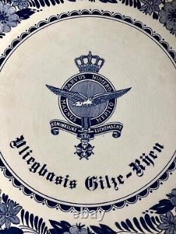 C. 1953 Very Rare Royal Netherlands Air Force Defts Blauw Ceramic Wall Plate