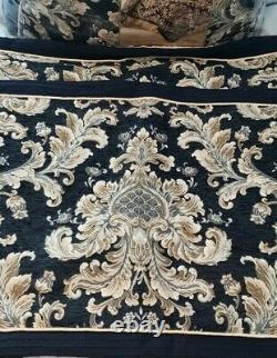 Croscill Blue Imperial Damask King Comforter Set with 2 Extra Shams Very Rare