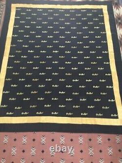 Crown Royal Black And Gold Quilt Made From More Than 160 Bags Very Special&rare