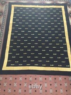 Crown Royal Black And Gold Quilt Made From More Than 160 Bags Very Special&rare