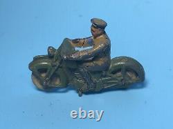 DINKY TOYS VINTAGE 37c? ROYAL SIGNALS ARMY DISPATCH MOTORCYCLE RIDER VERY RARE