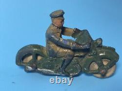 DINKY TOYS VINTAGE 37c? ROYAL SIGNALS ARMY DISPATCH MOTORCYCLE RIDER VERY RARE