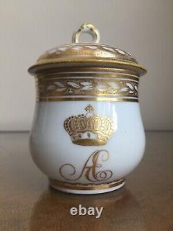 Derby Porcelain Very Rare Royal Service Custard Cup & Cover C1790 Puce Mark