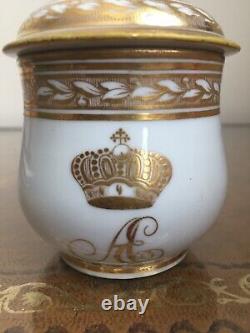 Derby Porcelain Very Rare Royal Service Custard Cup & Cover C1790 Puce Mark