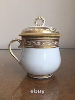 Derby Porcelain Very Rare Royal Service Custard Cup & Cover C1790 Puce Mark