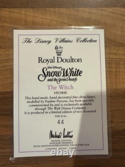 Disney Royal Doulton The Witch, very rare mint condition certificate number 44