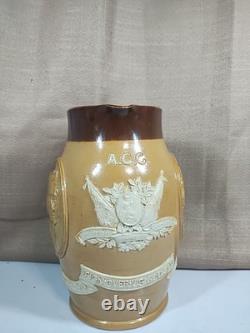 Doulton Lambeth Queen Victoria Diamond Jubilee 1887 Pitcher (Very Rare)