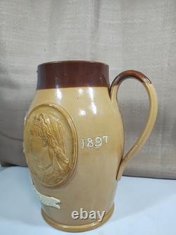 Doulton Lambeth Queen Victoria Diamond Jubilee 1887 Pitcher (Very Rare)
