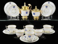 EXCLUSIVE Russian Imperial Lomonosov Porcelain Tea set Cottage Gold Very Rare