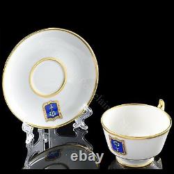 EXCLUSIVE Russian Imperial Lomonosov Porcelain Tea set Cottage Gold Very Rare