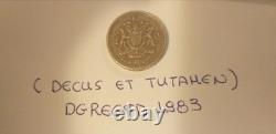 Elizabeth II, one pound very rare royal shilling, DGREGFD 1983, DECUS ET TUTAMEN