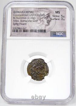 Epfig Hoard. SHE WOLF suckling twins VERY RARE RIC R4 Constantine the Great Coin