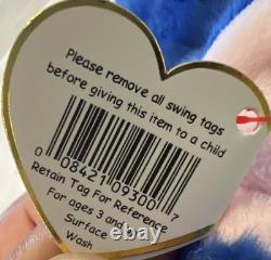 Extremely RARE Ty Beanie Buddy peanut the royal blue elephant! Very VALUABLE