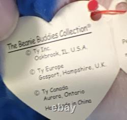 Extremely RARE Ty Beanie Buddy peanut the royal blue elephant! Very VALUABLE