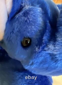 Extremely RARE Ty Beanie Buddy peanut the royal blue elephant! Very VALUABLE