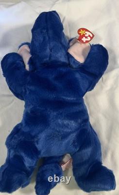 Extremely RARE Ty Beanie Buddy peanut the royal blue elephant! Very VALUABLE