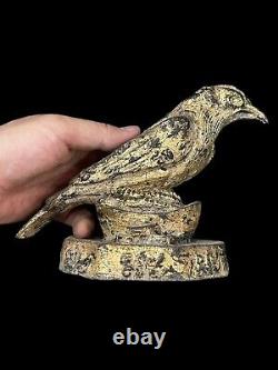 Extremely Rare Ancient Greek Gold Gilded Bronze Royal King Bird Statue Very Rare