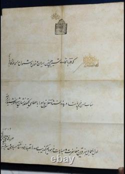 Firman of Muzaffar Al Din Shah Qajar 1906 Order of the Lion and Sun Very Rare