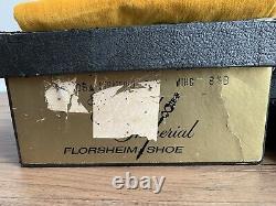 Florsheim Royal Imperial 96609 8.5 B Stratford Shortwing Box Bags 1966 VERY RARE
