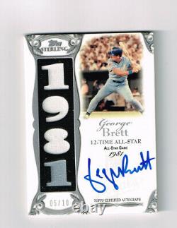 George Brett 2006 Topps Sterling Auto 4 Piece #5/10 Sp Very Rare! Kc Royals Hof