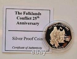 Gibraltar 2007 Silver Proof 50p Royal Marines Falklands Conflict. VERY RARE