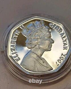 Gibraltar 2007 Silver Proof 50p Royal Marines Falklands Conflict. VERY RARE