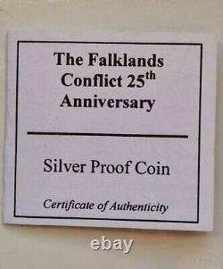 Gibraltar 2007 Silver Proof 50p Royal Marines Falklands Conflict. VERY RARE