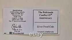 Gibraltar 2007 Silver Proof 50p Royal Marines Falklands Conflict. VERY RARE