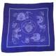 HERMES Ex-Libris Royal Blue 90 cm Cashmere Silk Scarf Box EXCELLENT VERY RARE