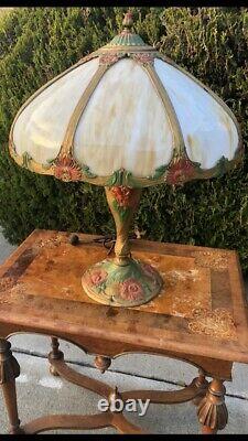 Handel Bradley Hubbard Era Arts Crafts VERY RARE ROYAL CO N. Y SLAG GLASS LAMP