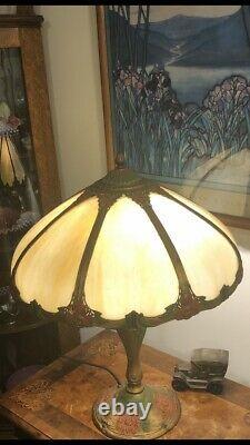 Handel Bradley Hubbard Era Arts Crafts VERY RARE ROYAL CO N. Y SLAG GLASS LAMP