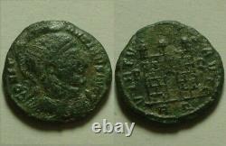 Helmeted Constantine I/very rare genuine ancient Roman coin Camp-gate Rome mint