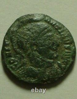 Helmeted Constantine I/very rare genuine ancient Roman coin Camp-gate Rome mint