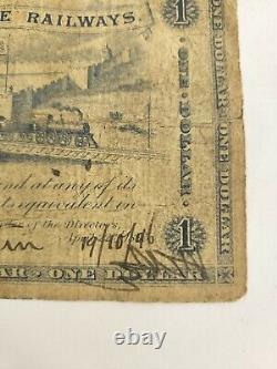 Imperial Chinese Railways China 1 Dollar 1896 Very Rare Banknote