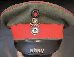 Imperial German, WW 1, Very Rare Braunschweig Officer's Feldgrau Visor Cap