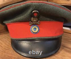 Imperial German, WW 1, Very Rare Braunschweig Officer's Feldgrau Visor Cap