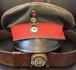 Imperial German, WW 1, Very Rare Braunschweig Officer's Feldgrau Visor Cap