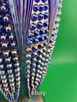 Imperial Glass Amethyst Corn Vase With Aurora Jewels Pattern Very Rare 9.5