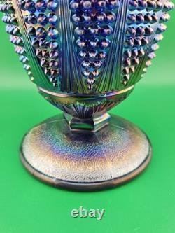 Imperial Glass Amethyst Corn Vase With Aurora Jewels Pattern Very Rare 9.5