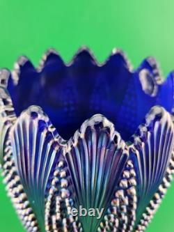 Imperial Glass Amethyst Corn Vase With Aurora Jewels Pattern Very Rare 9.5