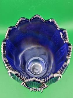 Imperial Glass Amethyst Corn Vase With Aurora Jewels Pattern Very Rare 9.5
