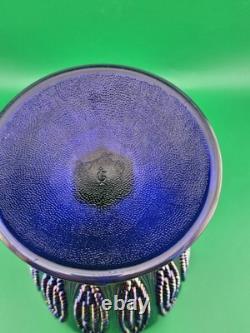 Imperial Glass Amethyst Corn Vase With Aurora Jewels Pattern Very Rare 9.5