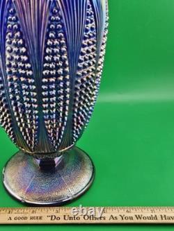 Imperial Glass Amethyst Corn Vase With Aurora Jewels Pattern Very Rare 9.5